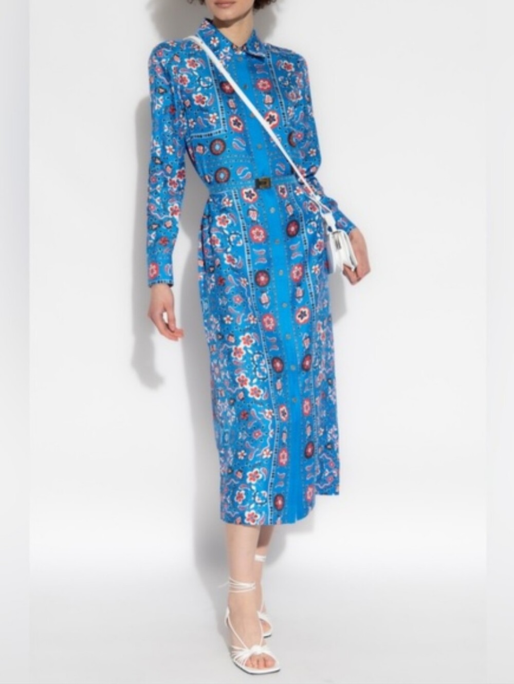 Tory Burch Silk Paisley Midi Shirtdress Size 6